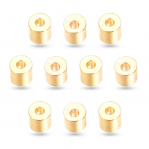 Намистини-Розділювачі, Латунь, Колонка, Покриття Золото 18К, Розмір: 2.5х2мм, Отвір 1мм, (13WB26631)