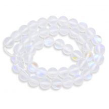 Koraliki Syntetyczny Kamień Księżycowy, Matowe, Okrągłe, Bezbarwne, 8mm, około 45szt/38cm (13WB26753)