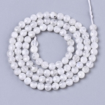 Koraliki Naturalny Kamień Księżycowy, Okrągłe Płaskie, 4x2.5mm, około 95szt/37cm/sznur (13WB26756)