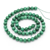 Koraliki Naturalny Malachit, Okrągłe, 6mm, około 59szt/38cm/sznur (13WB26767)