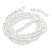 Perła Szklane do Biżuterii, Błyszczące, Okrągłe, 3mm, 200szt/80cm/sznur (13WB26908)