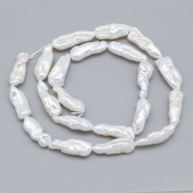 Koraliki Bryłki Naturalne Słodkowodne Perły Barokowe Keshi, Antyczny Biały, 13~20x6~10mm, ok. 20szt/33cm/nic (13WB27150)