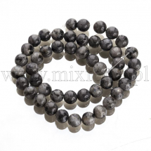 Намистини Натуральний Ларвікіт/Чорний Лабрадорит Круглі, 8мм, Отвір 1мм, близько 44шт/38см/нитка, (13WB28315)