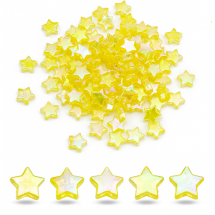 Koraliki Eco Akryl, Przezroczysty, Kolor AB, Gwiazda, Żółty, 10x4mm, około 100szt/25g (13WB28500)