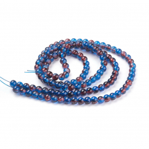 Koraliki Dwukolorowe Crackle Okrągły Niebieski 6mm 127szt/76cm/sznur (13WB28725)