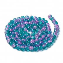 Koraliki Dwukolorowe Crackle Lakierowany Ciemnoniebieski 8mm 95szt/76cm/sznur (13WB28726)