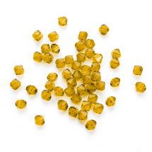 Koraliki Szklo Imitacja Kryształu Bicone Fasetowanie 5301 Rozmiar: 3.5x4mm Otwór: 1mm Ciemne Złoto 50szt (13WB28727)