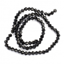 Koraliki Szklane Imitacja Kryształu Austriackiego, Bicone Klasa AA, Czarny, 4x4mm, około 80szt/30cm/sznur (13WB28736)