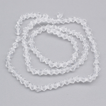 Koraliki Imitacja Austriackie Kryształ Szklo, Klasa AA, Bicone Bezbarwne, 3x3mm, Otwór 1mm, ~110szt/32cm/nić (13WB28738)