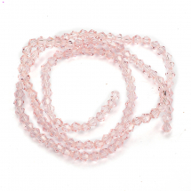 Koraliki Imitacja Kryształu Austriackiego klasy AA Bicone Rozmiar: 3x3mm Kolor: Różowy ok. 115szt/36cm/nić (13WB28740)