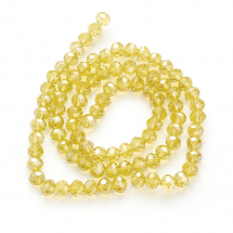 Koraliki Szklo Galwaniczne Perłowy blask Fasetowane Rozmiar: 6x5mm Kolor: Ciemny Khaki około 80szt/39cm/nić (13WB28741)