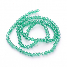 Koraliki Szklane Fasetowane, Rondelle, Perłowa Powłoka Galwaniczna, Ciemnoniebieski, 4x3mm, 110szt/40cm/nić (13WB28754)