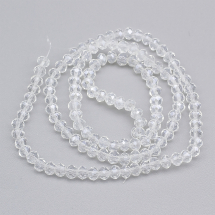 Koraliki Szklane Fasetowane, Rondelle, Perłowa Powłoka Galwaniczna, Bezbarwne, 4x3mm, 110szt/40cm/nić (13WB28757)