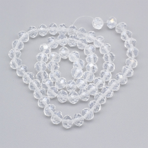 Koraliki Galwanizacja Szklane Fasetowane Tęczowy efekt Rondel Rozmiar: 8x6mm Otwor: 1mm około 68szt/39cm/nić (13WB28760)