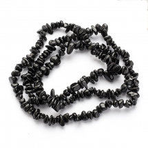 Koraliki Naturalny Czarny Turmalin, Okruchy, 4-12x4-7x2-5mm, 81cm/sznur (13WB28795)