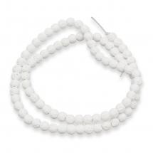 Koraliki Naturalna Lawa, Okrągła, Biały, 4~5mm, około 90szt/36.5cm/sznur (13WB28799)