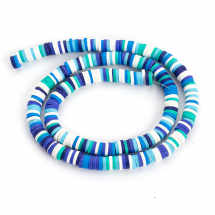 Koraliki Polymerna Glina, Heishi, Handmade, Płaskie, Mieszane Kolory, 6x0.5-1mm, ok. 290szt / 38cm / nic (13WB28846)