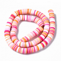 Koraliki Polymerna Glina, Heishi, Handmade, Płaskie, 8x0.5-1mm, Kolor: Mix, około 290szt/38cm/nic (13WB28878)