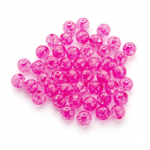 Намистини Акрилові Кракле, "Бите Скло", Яскраво-рожевий, 10мм, близько 40шт/25г (13WB28891)