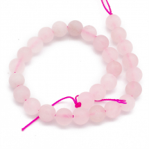 Koraliki Kwarc Naturalny Różowy, Matowe, Okrągłe, 6mm, około 28szt/17cm/sznur (13WB11339)