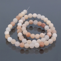 Koraliki Naturalny Różowy Awenturyn, Matowe, Okrągłe, 6~6.5mm, około 59szt/37cm/sznur (13WB11381)