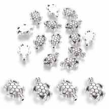 Koraliki Stop Metalowy, Żółw, Antyczne Srebro, 12.5х9х4mm, 20szt (13WB15254)