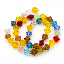 Koraliki Szklane Fasetowane Bicone Przezroczyste, Mix, 8mm, Otwór: 1mm, około 42szt / 35cm / sznur (2WB29304)