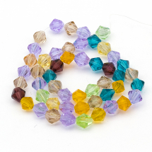 Koraliki Szklane Fasetowane Bicone Przezroczyste, Mix, 6mm, Otwór: 1mm, około 52szt / 31cm / sznur (2WB29305)