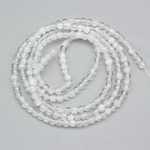 Koraliki Szklane Crackle Lakierowany 4mm Okrągły Kolor: Przezroczysty około 190szt/76cm/nic (3WB2519)