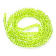 Koraliki Crackle 4mm Lakierowany Okrągły Kolor: Jasnozielony ok. 190szt/76cm/nić (3WB2520)