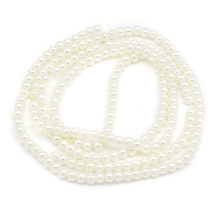 Koraliki Perła do Biżuterii, Szklane, Błyszczące, Okrągły, Kość Słoniowa, 4-5mm około 185szt/75cm/nić (3WB3268)