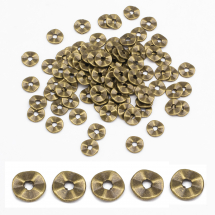 Намистини-Розділювачі Сплав Твіст Тібетський Стиль, Круглі Плоскі, Бронза, 7х1мм, Отвір 1мм, (3WB3292)
