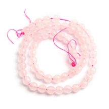 Koraliki Naturalny Różowy Kwarc, Okrągłe, Fasetowane, 6mm, około 57szt/35cm/sznur (13WB26286)