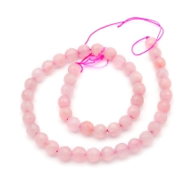 Koraliki Naturalny Różowy Kwarc, Okrągłe, Fasetowane, 8mm, około 42szt/37cm/sznur (13WB26287)