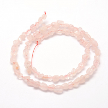 Koraliki Naturalny Kamień Kwarc Różowy, Okruszki, 3~5x3~8mm, Otwór 1mm, około 80~85szt/38cm (13WB26295)