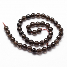 Koraliki Naturalny Kamień Kwarc Dymny Okrągłe, Fasetowany, 8mm, Otwór 1mm, około 44szt/34cm/sznur (13WB26299)