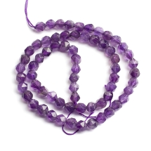 Koraliki Naturalny Ametyst, Okrągłe, Fasetowane,6~7x5~6mm, około 59 szt/37cm/sznur (13WB26383)