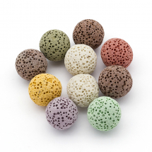 Naturalna Lawa, Kulki, do Aromaterapia, Barwione, Mieszane Kolory, Rozmiar: 13~14mm, Bez Otworu, 10szt (13WB26393)