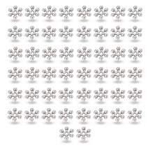 Намистини-Роздільники, Сплав, Сніжинка, Колір: Античне Срібло, Розмір: 8.5х2.5мм, Отвір 1.5мм, (13WB12773)