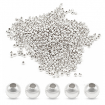 Намистини-Розділювачі Залізні Круглі, Срібло, 3х3мм, Отвір 1мм, близько 1000шт/50г, (2WB27637)