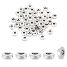 Koraliki Dystansowe, Styl Tybetański, Pączek, Stop, Srebrny, 6x2mm, 50szt (2WB27704)