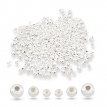 Намистини-Розділювачі Залізні Круглі, Срібло, 2~5мм, Отвір 1~2мм, (2WB27755)