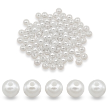 Koraliki Imitacja Pereł, Plastik ABS, Okrągłe, Biały, 8mm, 25g~95szt (2WB30516)