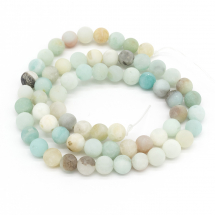 Koraliki Naturalny Kwiatowy Amazonit Matowe Okrągłe, 6mm, Otwór: 1mm, około 60szt / 37cm / sznur (2WB30692)