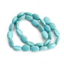 Koraliki Syntetyczny Turkus, Turkusowy, 13x10x5 mm, około 30 szt / 38cm / sznur (2WB30757)