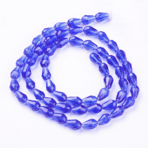 Koraliki Szklane Kropla Fasetowany Niebieski 11x8mm 57szt/67сm/sznur (5WB7124)