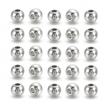 Намистини-роздільники, Нержавіюча Сталь, Круглі, 3х2мм, Отвір 1мм, (13WB17408)