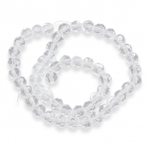 Koraliki Szklane Fasetowany Bezbarwny 6mm 48szt/30сm/sznur (Q6WB223)