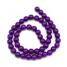 Намистини Синтетична Бірюза Круглі, Пофарбовані, Індиго, 8мм, Отвір 1мм, близько 50шт/40см/нитка, (13WB11468)