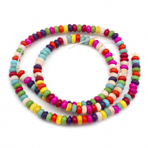 Koraliki Syntetyczny Turkus Rondelle, Barwione, Mix, 4x2mm, otwór 1mm, około 160szt/40cm/sznur (13WB11471)